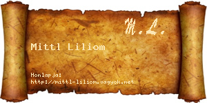 Mittl Liliom névjegykártya